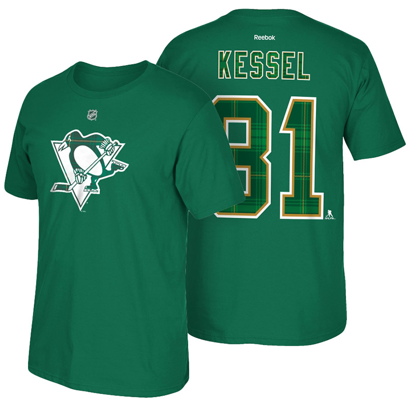 Men Penguins #81 Phil Kessel Green 2016 St. Patrick's Day T-shirt