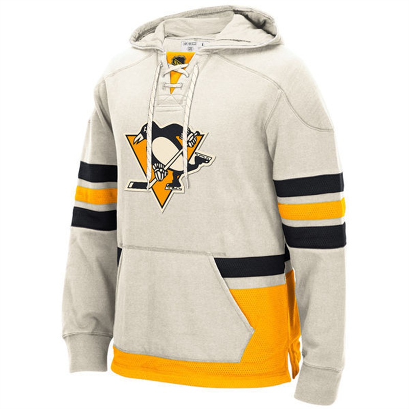 NHL 2016-2017 New Season Pittsburgh Penguins White Fleece Pullover Hoodie