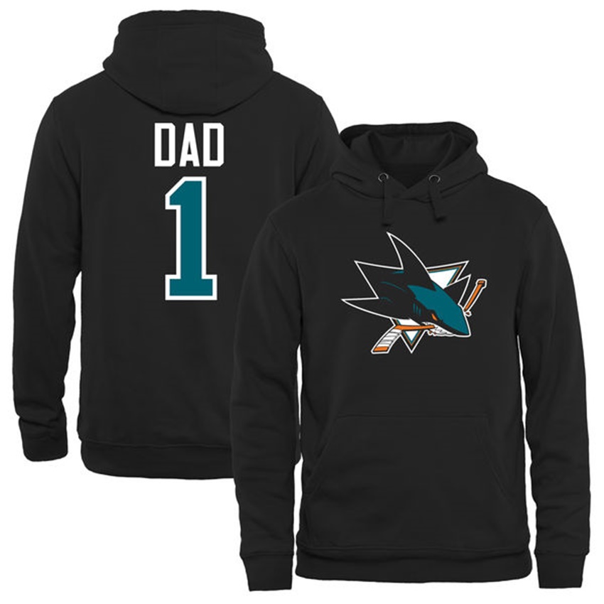 Men San Jose Sharks Black Number 1 Dad T-shirt