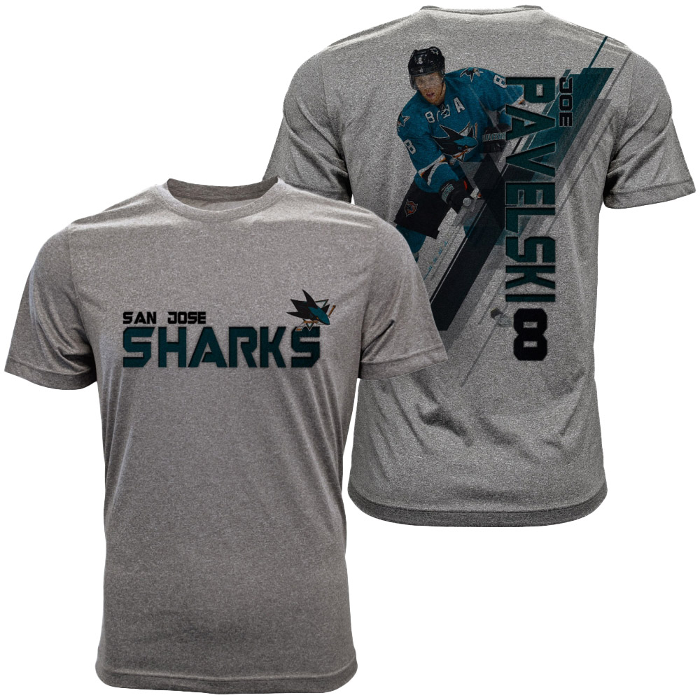 Men Sharks #8 Joe Pavelski Grey Spectrum Player T-shirt