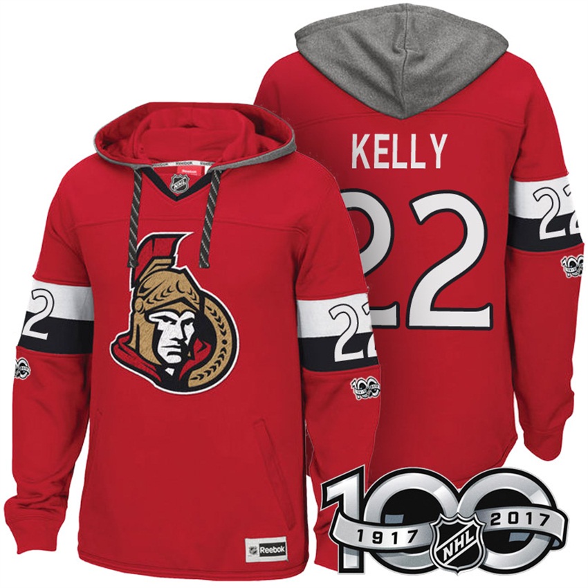 NHL Ottawa Senators Chris Kelly Red 2017 Centennial Calssic Hoodie