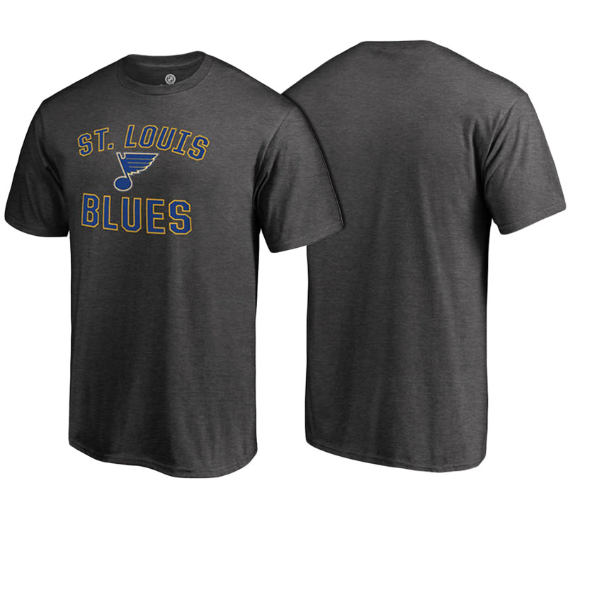 Men St. Louis Blues Heathered Gray Word And Mark Victory Arch T-shirt