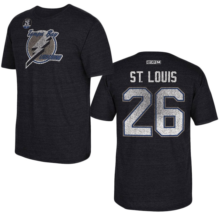 NHL Tampa Bay Lightning Martin St.Louis Black Retired Player T-shirt