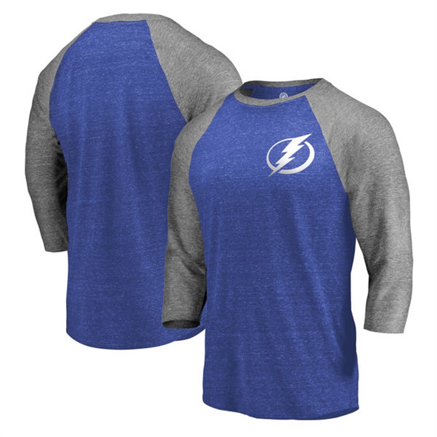 Men Tampa Bay Lightning Royal/Gray Shift 3/4 Sleeve T-shirt