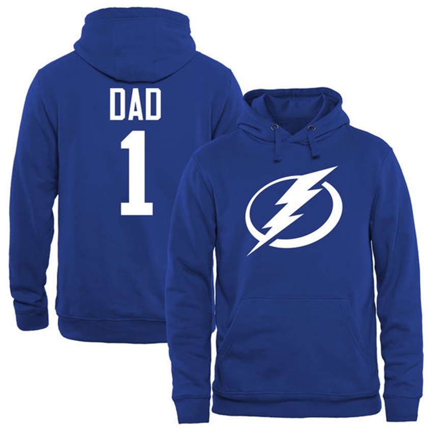 Men Tampa Bay Lightning Royal Number 1 Dad T-shirt