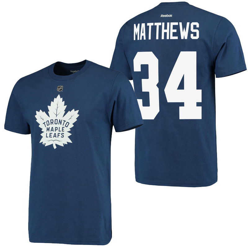 Toronto Maple Leafs Auston Matthews #34 Blue T-shirt