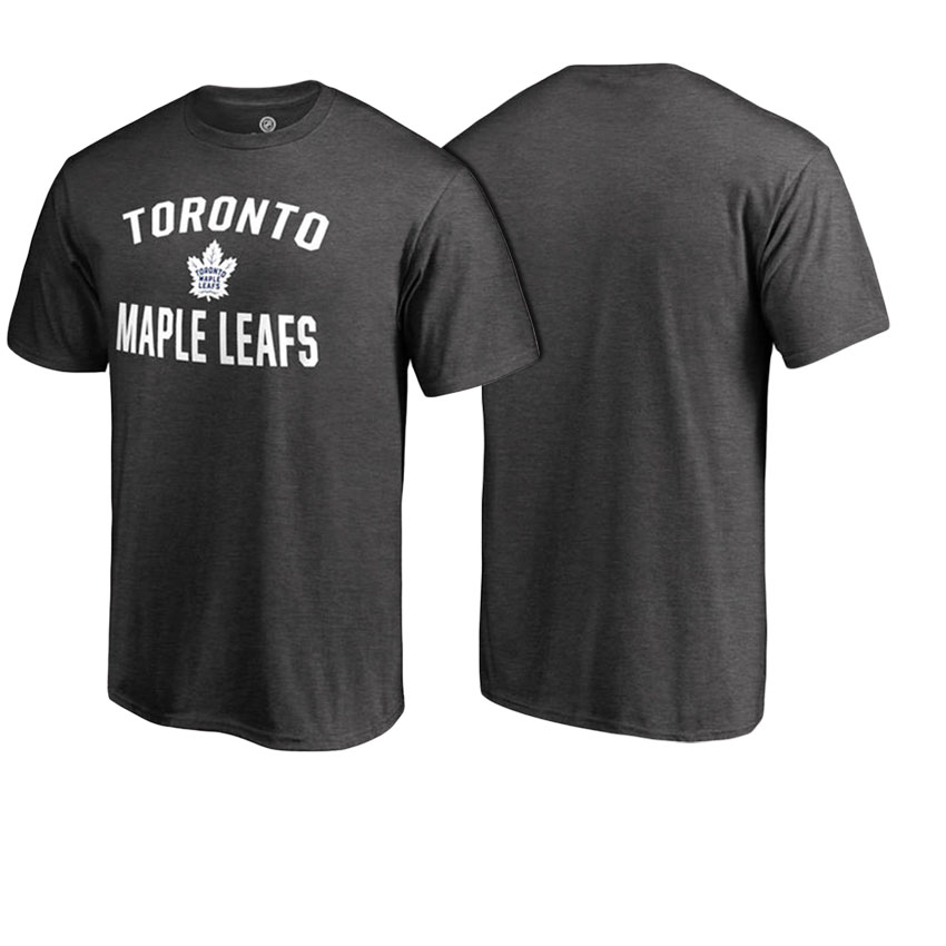 Men Toronto Maple Leafs Heathered Gray Word And Mark Victory Arch T-shirt