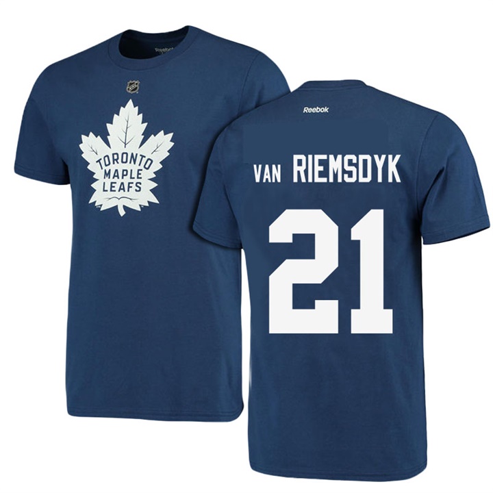 Men Maple Leafs James Van Riemsdyk #21 Blue NHL Player Name And Number T-shirt