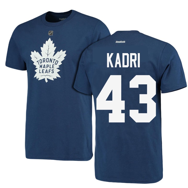 Men Maple Leafs Nazem Kadri #43 Blue NHL Player Name And Number T-shirt