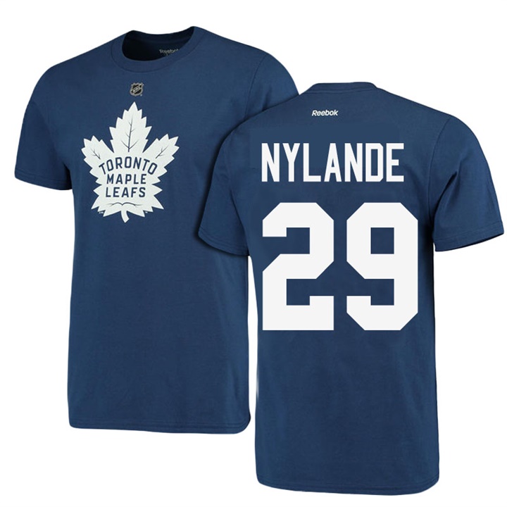 Men Maple Leafs William Nylande #29 Blue NHL Player Name And Number T-shirt