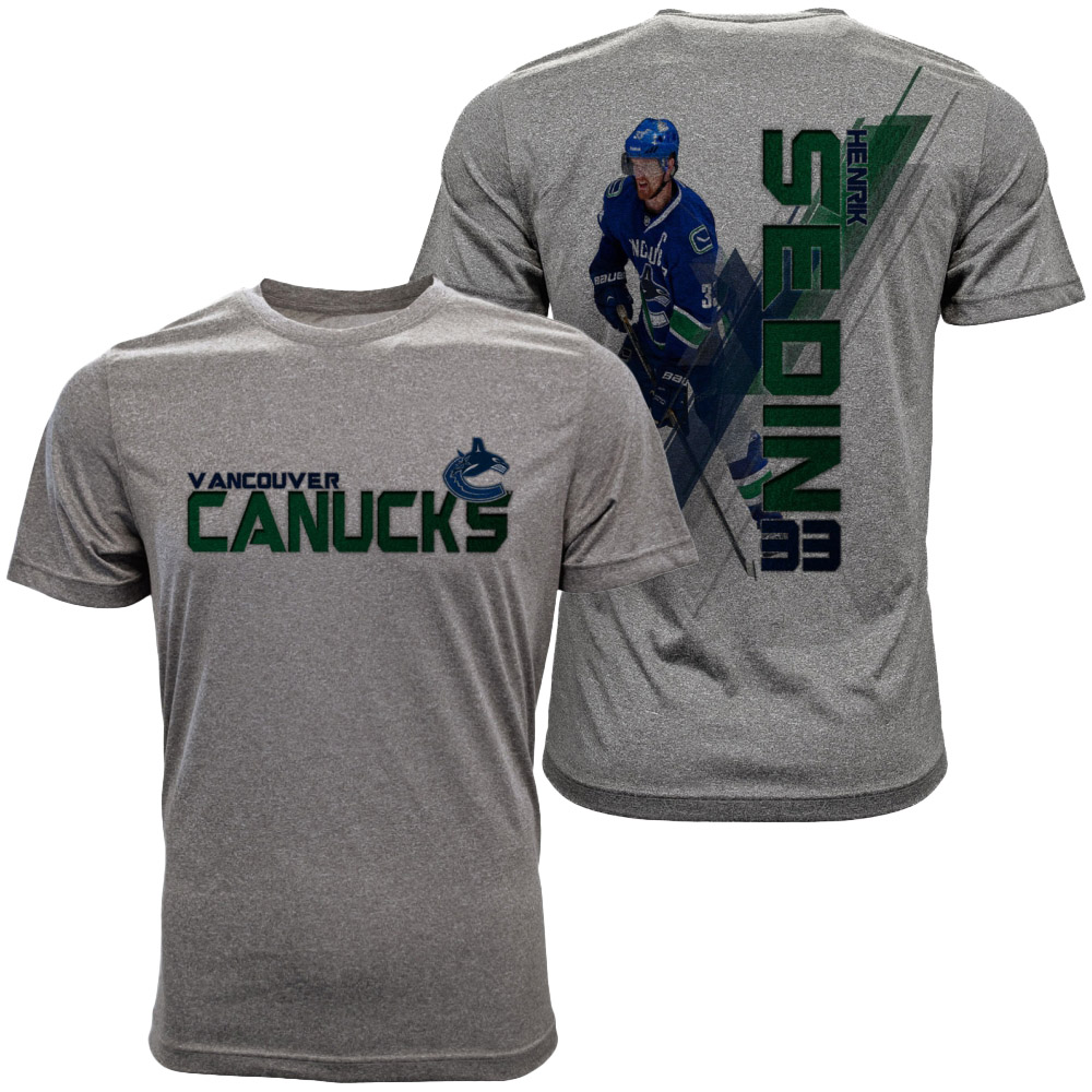 Men Canucks #33 Henrik Sedin Grey Spectrum Player T-shirt