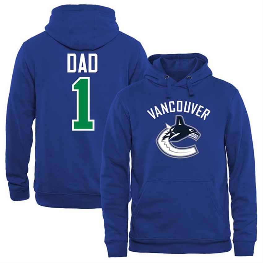 Men Vancouver Canucks Royal Number 1 Dad T-shirt