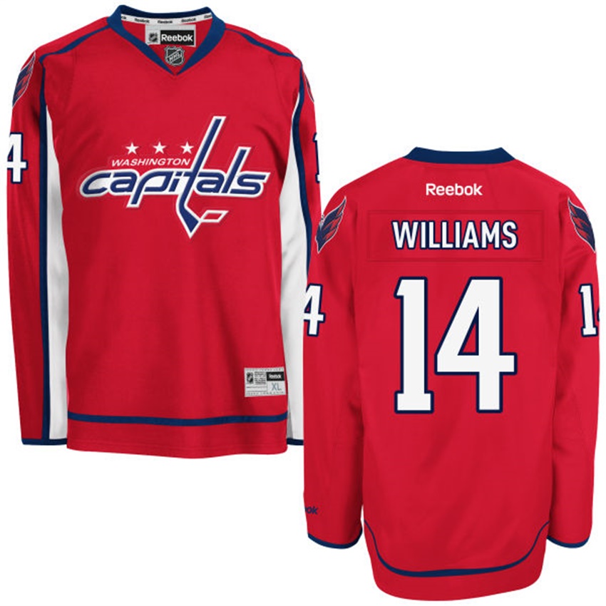 Men Washington Capitals Justin Williams #14 Red Home Premier Jersey