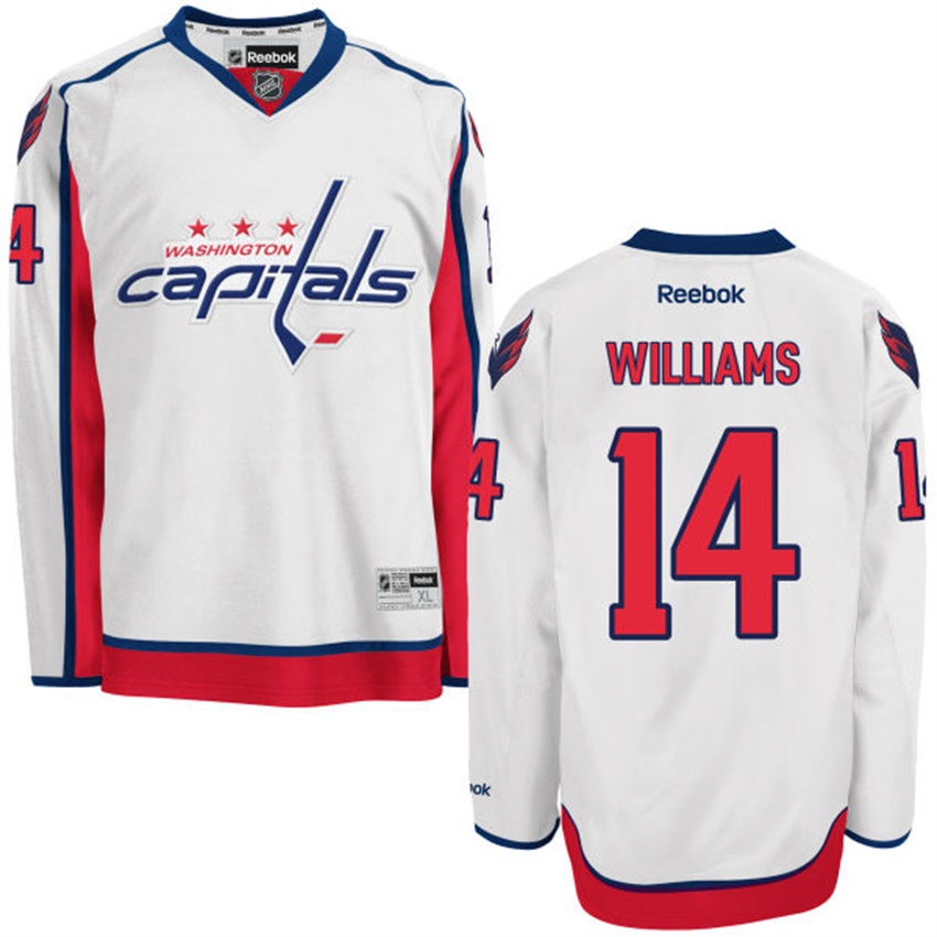 Men Washington Capitals Justin Williams #14 White Away Premier Jersey