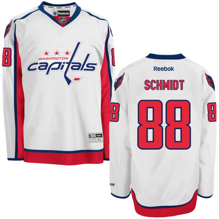 Men Washington Capitals Nate Schmidt #88 White Away Premier Jersey