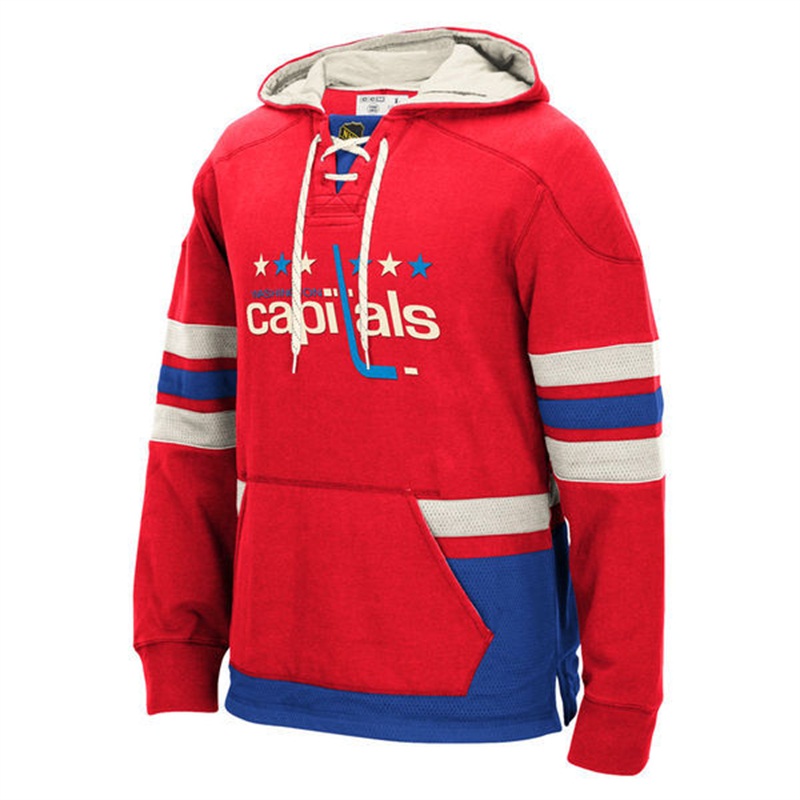 NHL 2016-2017 New Season Washington Capitals Red Fleece Pullover Hoodie