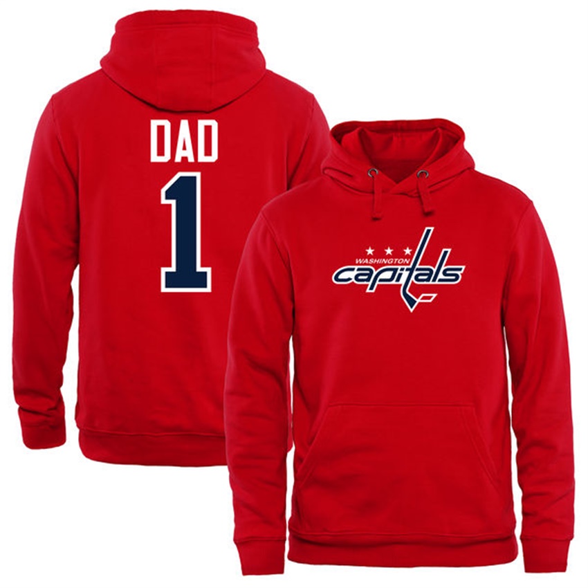 Men Washington Capitals Red Number 1 Dad T-shirt