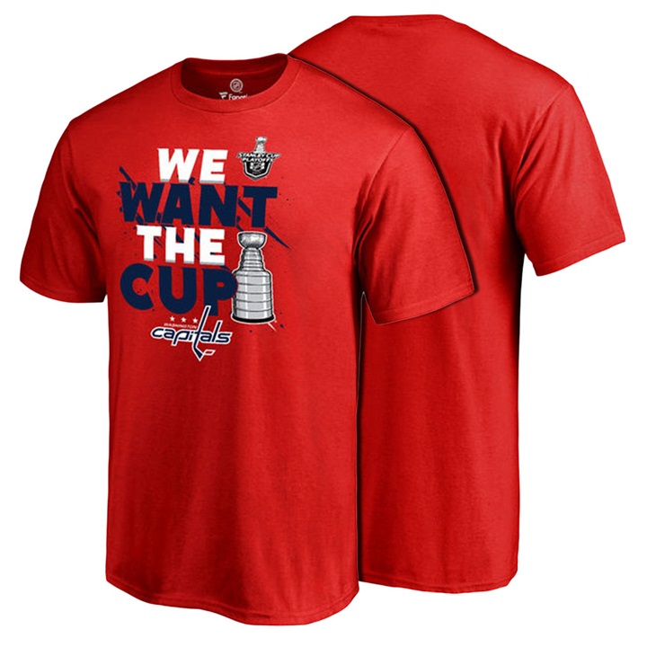 Men Washington Capitals Red Short Sleeve 2017 Stanley Cup T-shirt