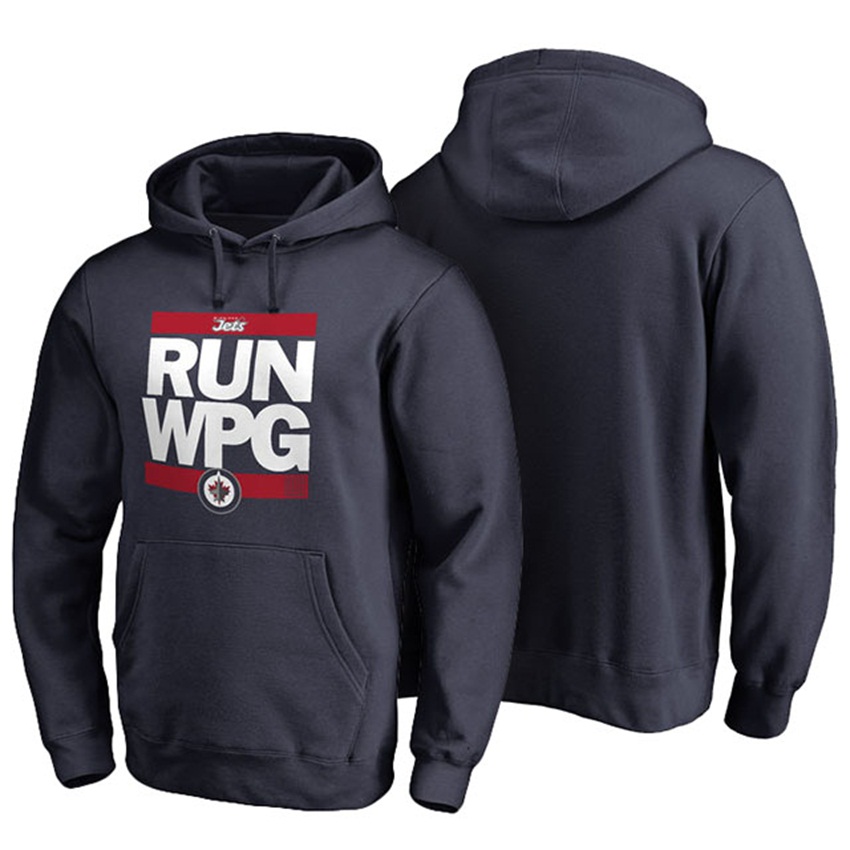 NHL Winnipeg Jets Navy Pullover RUN-CTY Hoodie