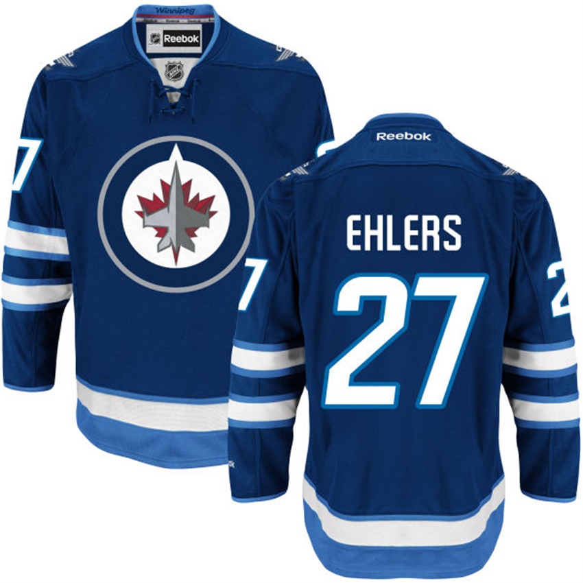 Men Winnipeg Jets Nikolaj Ehlers #27 Blue Home Premier Jersey