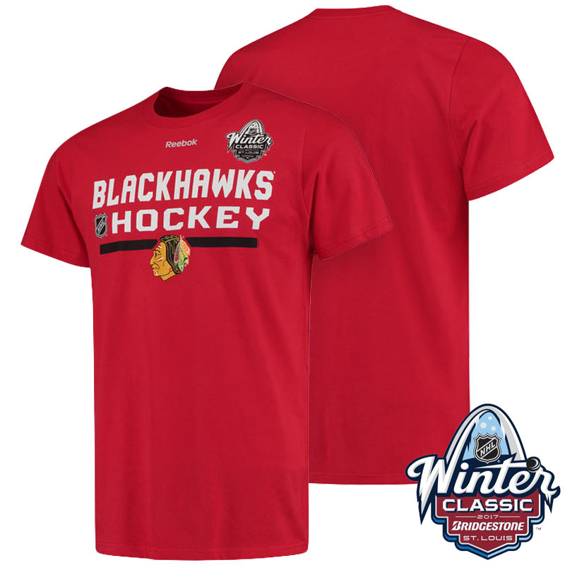 Chicago Blackhawks Red 2017 Winter Classic Center T-shirt