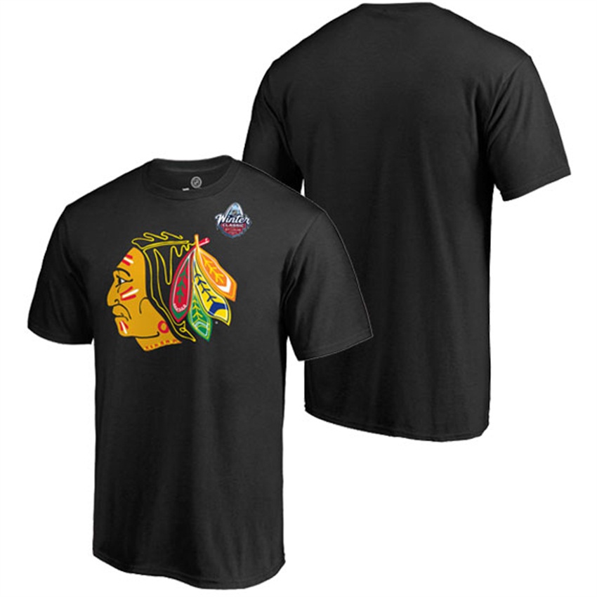 NHL Chicago Blackhawks Black Logo T-shirt