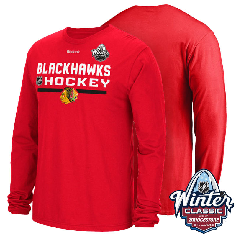 Chicago Blackhawks Red 2017 Winter Classic Center T-shirt