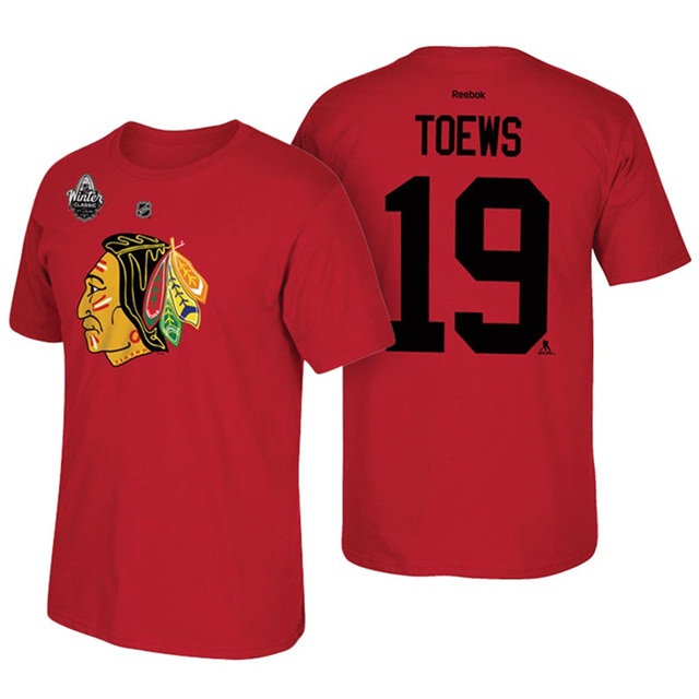 Mens Blackhawks #19 Jonathan Toews Red 2017 Winter Classic T-shirt