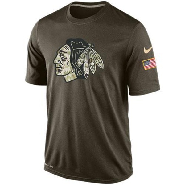 Men's Chicago Blackhawks Green Camo Team T-Shirt