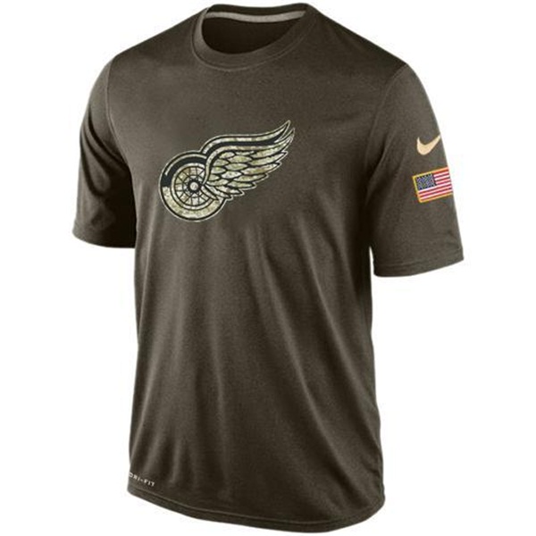 Men's Detroit Red Wings Green Camo Team T-Shirt