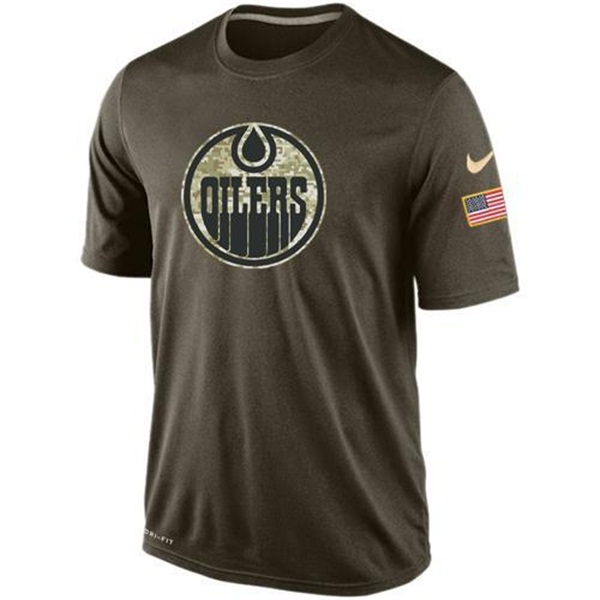 Men's Edmonton Oilers Green Camo Team T-Shirt