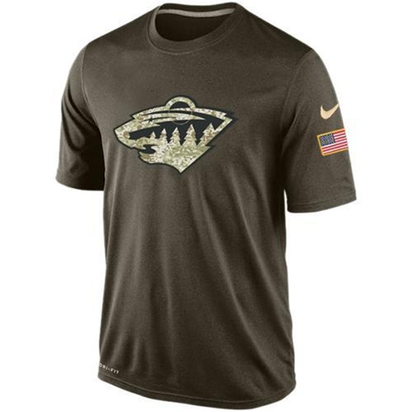 Men's Minnesota Wild Green Camo Team T-Shirt