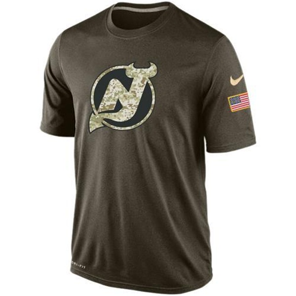 Men's New Jersey Devils Green Camo Team T-Shirt