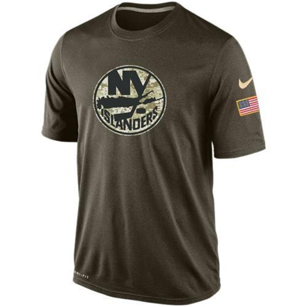 Men's New York Islanders Green Camo Team T-Shirt