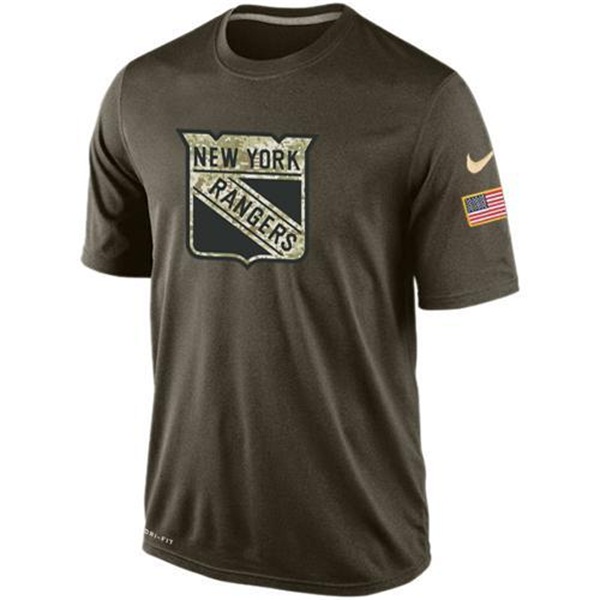 Men's New York Rangers Green Camo Team T-Shirt