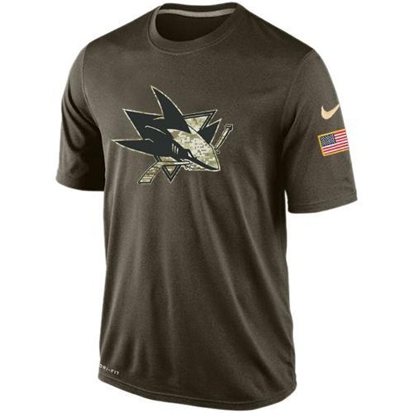 Men's San Jose Sharks Green Camo Team T-Shirt