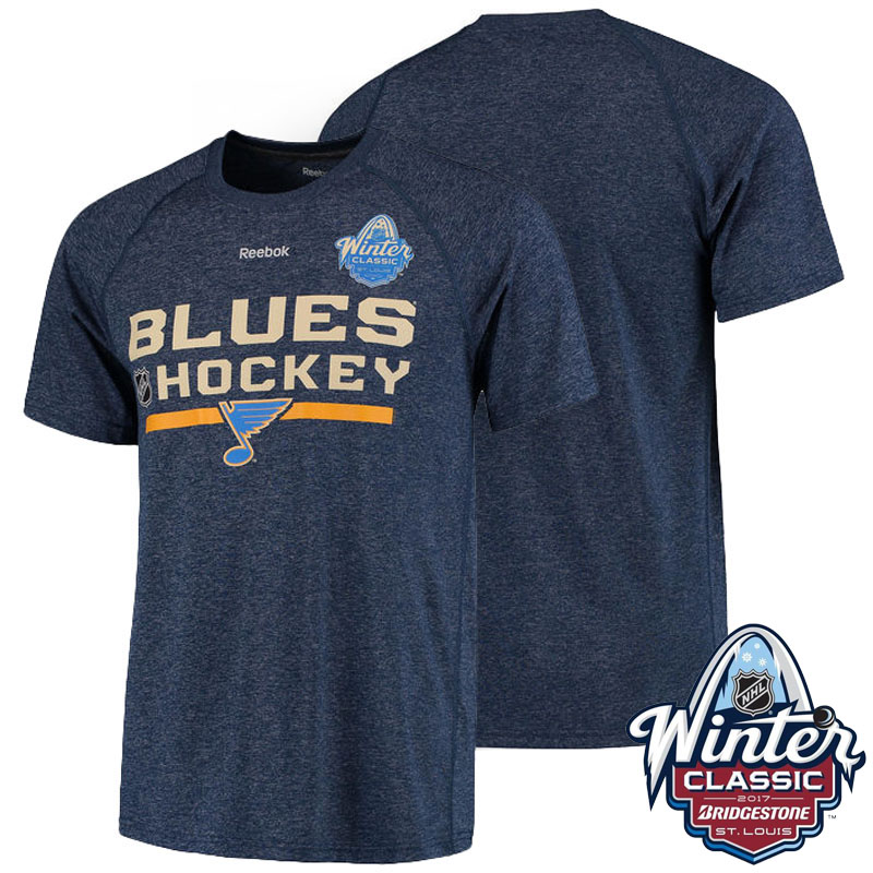 St. Louis Blues Blue 2017 Winter Classic Center T-shirt