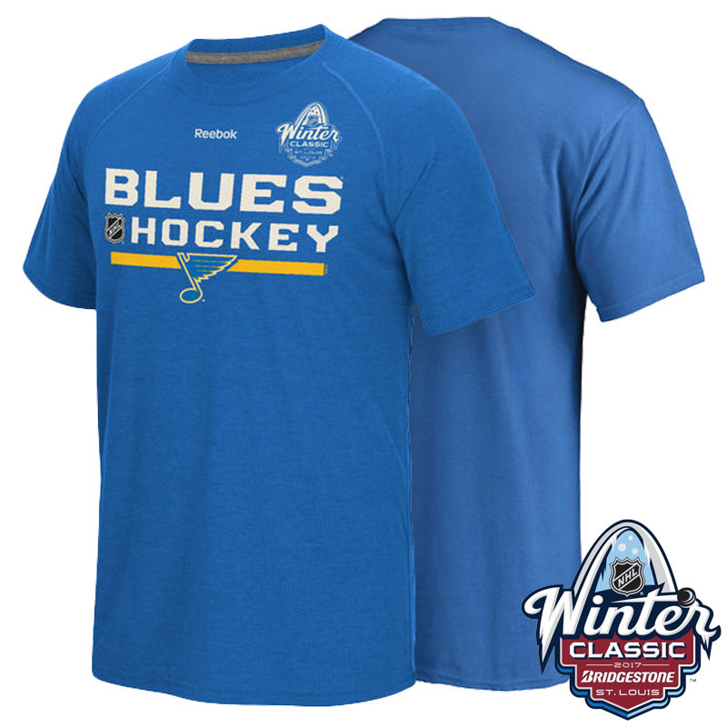 St. Louis Blues Blue 2017 Winter Classic Center T-shirt