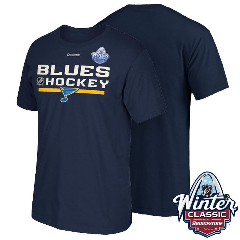 St. Louis Blues Blue 2017 Winter Classic Center T-shirt