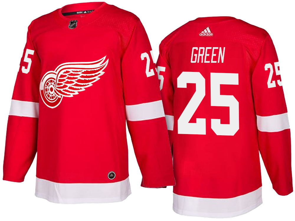 NHL Men's Detroit Red Wings #25 Mike Green Red 2017-2018 Season New-Look Jersey