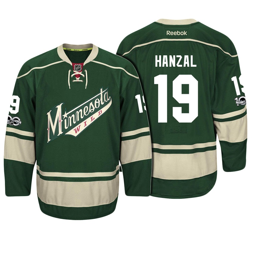 Wild Martin Hanzal #19 Green 100th Anniversary Patch Player Jersey