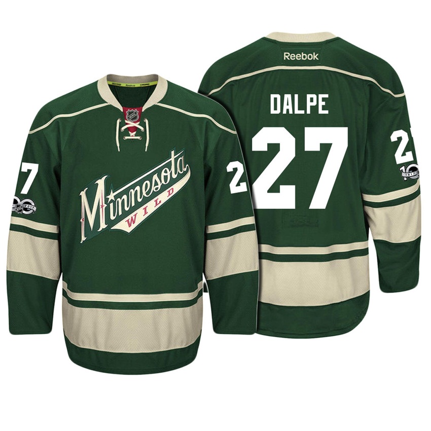 Wild Zac Dalpe #27 Green 100th Anniversary Patch Player Jersey