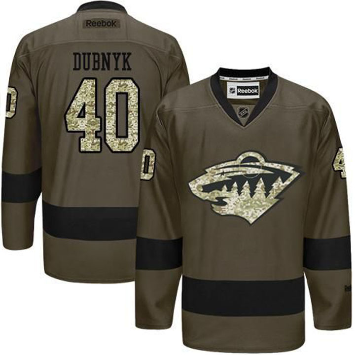 Devan Dubnyk Minnesota Wild #40 Green Camo Player Jersey