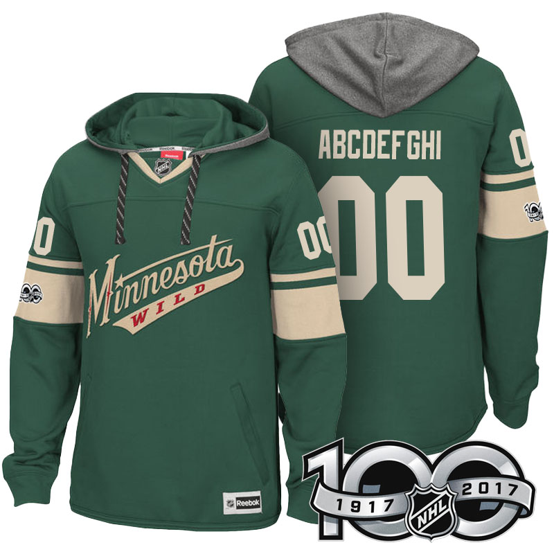 Minnesota Wild Green Centennial Classic Patch Custom Hoodie