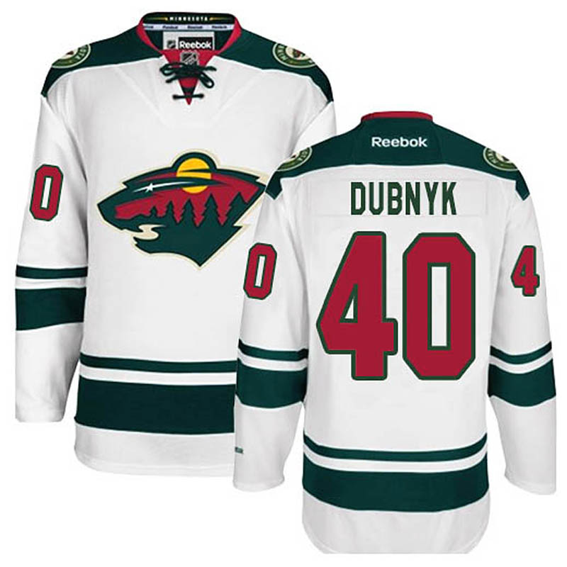 Devan Dubnyk Minnesota Wild #40 Away Ice Hockey Jersey