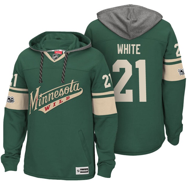 NHL Wild #21 Ryan White Green Centennial Patch Hoodie