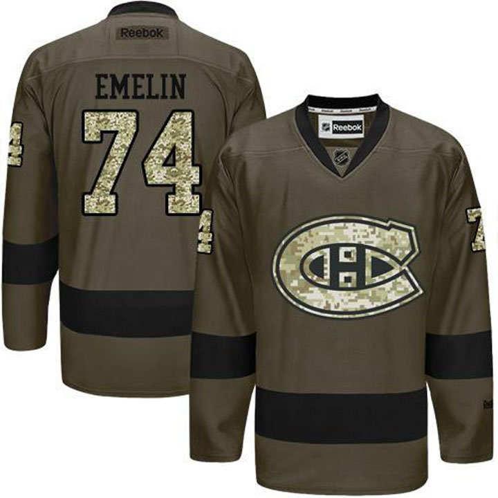 Alexei Emelin Montreal Canadiens #74 Green Camo Player Jersey