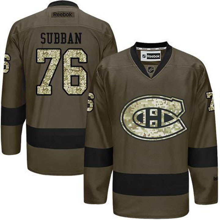 P.K. Subban Montreal Canadiens #76 Green Camo Player Jersey