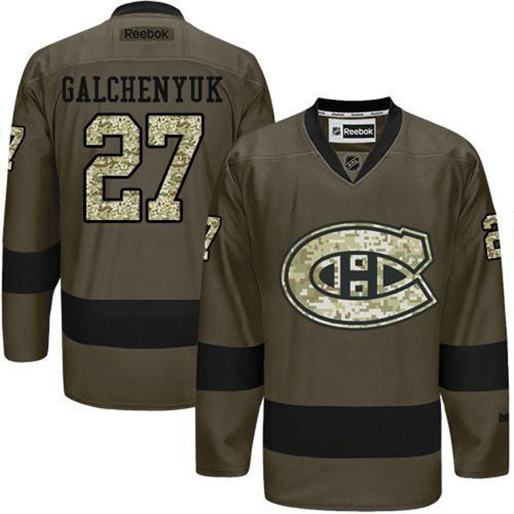 Alex Galchenyuk Montreal Canadiens #27 Green Camo Player Jersey