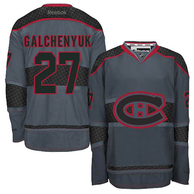 Alex Galchenyuk Montreal Canadiens #27 Cross Check Fashion Ice Hockey Jersey